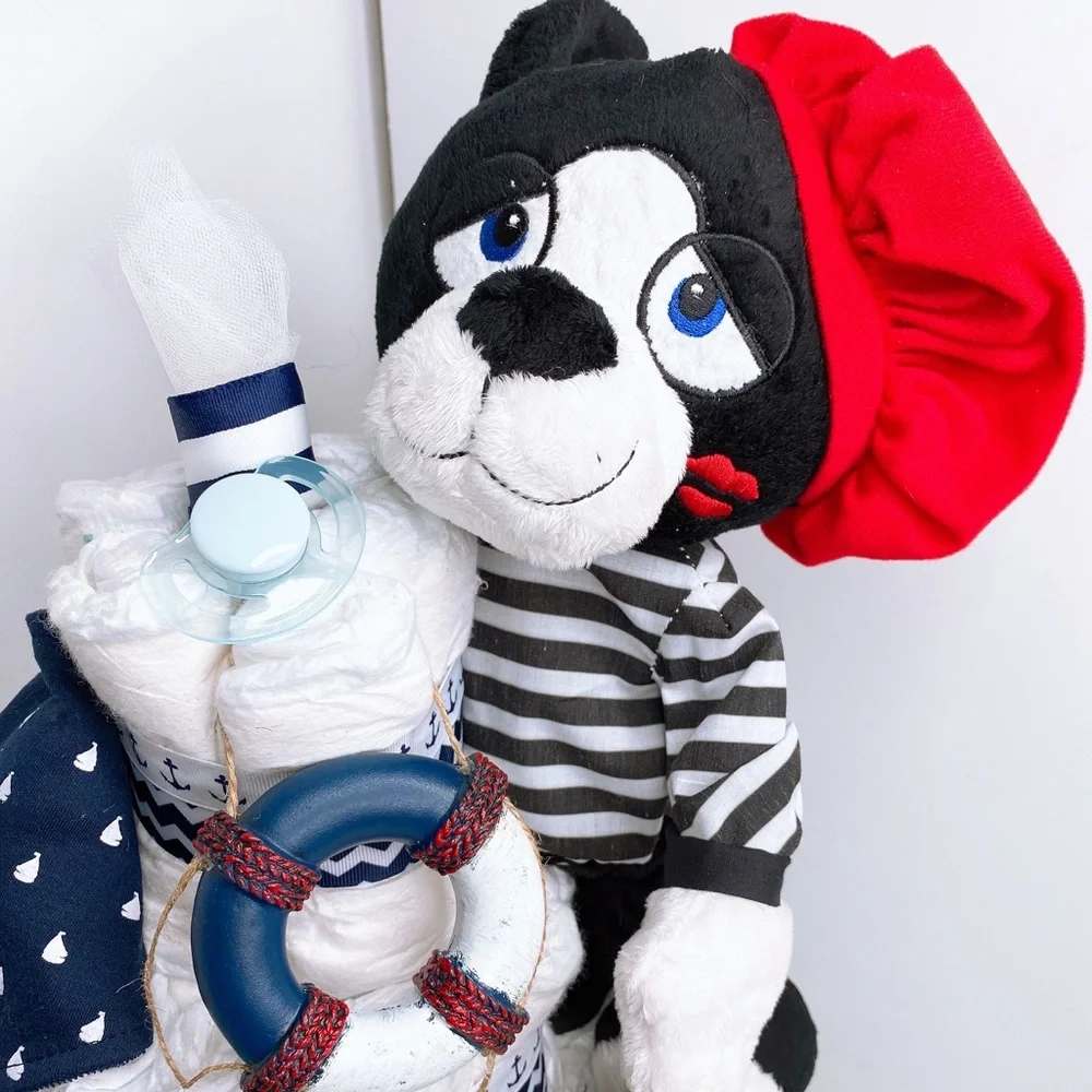 Nautical Diaper Cake, Doggy Diaper Cake